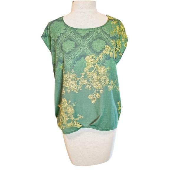 CAbi Tops - Cabi Blouse size Small cross front green floral